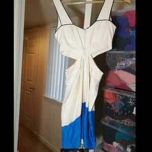 Dresses - 100% SILK white blue dress, like new Dresses - 100% SILK white blue dress, like new